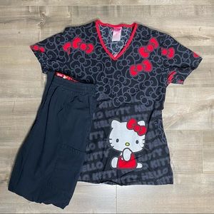 Women’s XS Hello Kitty Scrub Top & Small Dickies Scrub Pants